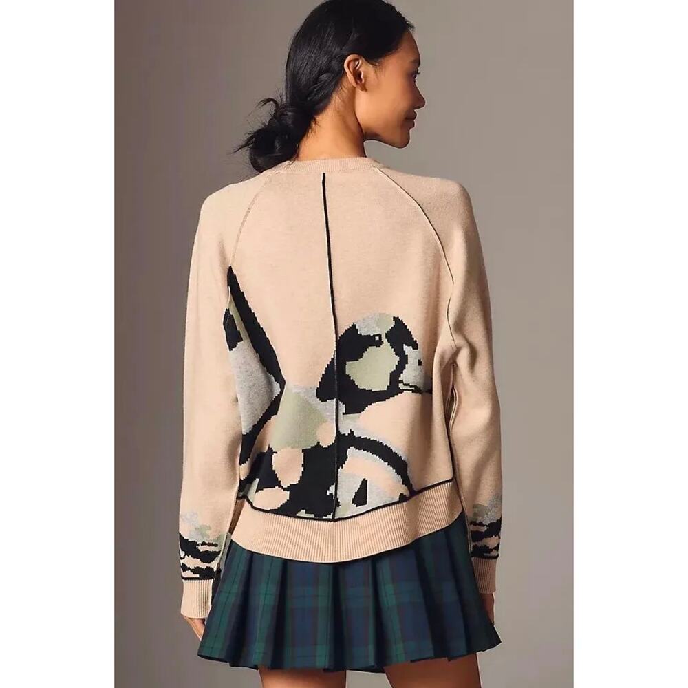NWT Pilcro by Anthropologie The Oaklyn Cozy Knit Crew-Neck Duck Sweater. Size S - Picture 2 of 12